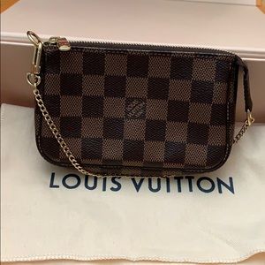 Louis Vuitton Mini Pochette in Brown Damier Ebene